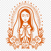 Virgin Mary Drawing In DXF File Format For Free Download