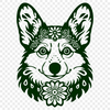 Floral Corgi SVG, PNG, PDF And DXF Files