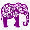 Ornate Standing Elephant DXF