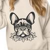 Floral French Bulldog SVG, PNG, PDF And DXF Files