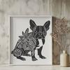 Floral Sitting Dog Artwork