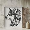 Floral Husky Vector Illustration