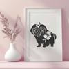 Floral Shih Tzu - DXF Format