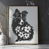 Floral Sitting Shetland Sheepdog - PNG