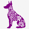 Floral Doberman Pinscher Design