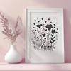 Stunning Wild Flower Drawing - Free DXF