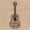 Beautiful Music Instrument Vector A decorative, floral-patterned guitar design, suitable for vector art projects.