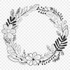 Customizable SVG Flower Garland Design A customizable SVG floral wreath template for cutting machines like Cricut or laser cutters.