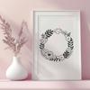 Beautiful Interconnected Leaf and Flower Decoration A decorative floral wreath design made from interconnected leaves and flowers in vector format.