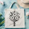 Tied with Love Floral Bouquet A delicate arrangement of flowers tied with a ribbon in a classic bouquet style, suitable for various occasions.
