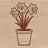 Spring Blooming Floral SVG A stylized illustration of a daffodil in bloom, suitable for graphic design and digital crafting.