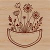 Stylized Wildflower Motif in a Pocket Shape A detailed floral design featuring a stylized flower motif in a pocket shape, suitable for vector art and digital crafting.