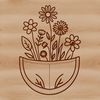Beautiful SVG Flower Pouch Art Vector illustration of a floral pocket with intricate details, suitable for craft projects or design templates.