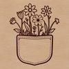 Floral Pocket Icon A stylized illustration of a flower-shaped pocket, suitable for various design applications.