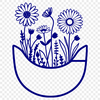 Delicate Floral Pocket Design SVG Vector illustration of a delicate flower pocket design.