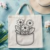Beautiful Wildflower Adorned Pocket Design A digital illustration of a flower-adorned pocket, suitable for crafting and design projects.