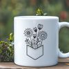 Beautiful Flower Pocket Vector Art A vector illustration of a floral pocket, featuring intricate designs reminiscent of wild flowers.