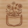 Wildflower Inspiration Vector Graphic A detailed illustration of a flower pocket design, suitable for vector graphics and cutting machines.