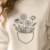 Floral Pocket Clip Art SVG File A floral design featuring a stylized wild flower motif in a pocket shape, suitable for vector art projects.