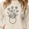 SVG Wild Flower Pocket Template Illustrative flower pocket design in vector format, suitable for various cutting machines and digital designs.