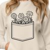 Beautiful Botanical Pocket Illustration An illustration of a floral pocket with intricate designs, suitable for vector art projects.