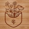 Delicate Floral Pouch Illustration A high-quality, scalable illustration of a flower pocket design.