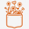 Blooming Pocket Design Vector illustration of a flower pocket design, perfect for craft projects and digital designs.