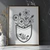 Simple Flower-Shaped SVG Template A digital illustration of a flower-shaped pocket designed with clean lines and simple shapes.