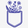 Wild Flower SVG Clip Art A stylized illustration of a flower pocket with intricate details.