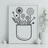 Beautiful Wildflower-Shaped Pocket Illustration A digital illustration of a flower-shaped pocket with intricate details.