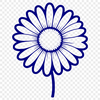 A vector illustration of a white daisy with yellow center against a transparent background.