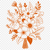Lovely Cutout Bouquet Art An illustration of a beautiful floral arrangement with various types of flowers and foliage.