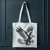 A majestic eagle in flight, with outstretched wings and a sharp beak, suitable as vector art for design projects.