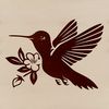 Flying Bird Illustration in Motion A vector graphic design featuring a stylized hummingbird in motion, suitable for various creative applications.