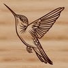 A colorful illustration of a hummingbird in mid-flight, featuring intricate details and realistic anatomy.