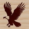 A majestic eagle soaring through the air with outstretched wings.