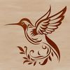 Ornate Bird Illustration SVG Illustrated hummingbird in flight, depicted with intricate details.