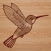 A colorful illustration of a hummingbird in mid-flight, showcasing its distinctive beak and wings.