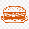 Customizable Hamburger Illustration A vector illustration of a hamburger, ideal for customizing in design software like Illustrator or Procreate.