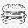 Delicious SVG Burger Design A colorful illustration of a classic hamburger with cheese and condiments.