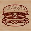 Free Vector Hamburger Clip Art A digital illustration of a classic hamburger with a round bun and various toppings, suitable for graphic design.