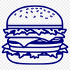 Classic Burger Icon A digital illustration of a classic hamburger with cheese on top.