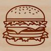 Beautiful Hamburger Illustration A simple illustration of a classic hamburger with a single patty and cheese.