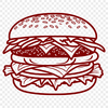 Tasty Hamburger Graphics A digital illustration of a classic hamburger with toppings.