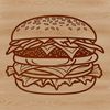 Beautiful Burger Illustration A detailed illustration of a classic cheeseburger with condiments and toppings.