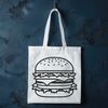Delicious Hamburger Icon A simple illustration of a classic hamburger with cheese patty on a bun.