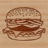 Vector Hamburger Illustration for Design A simple illustration of a classic hamburger with a circular bun and patty, suitable for vector art projects.