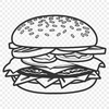 Beautiful Cheeseburger Illustration Design A digital illustration of a classic cheeseburger with a round bun and multiple layers.