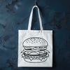 Tasty Hamburger Design A digital illustration of a hamburger with a bun and toppings.