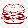 Classic American Burger Illustration A high-quality vector graphic illustration of a classic hamburger with toppings.